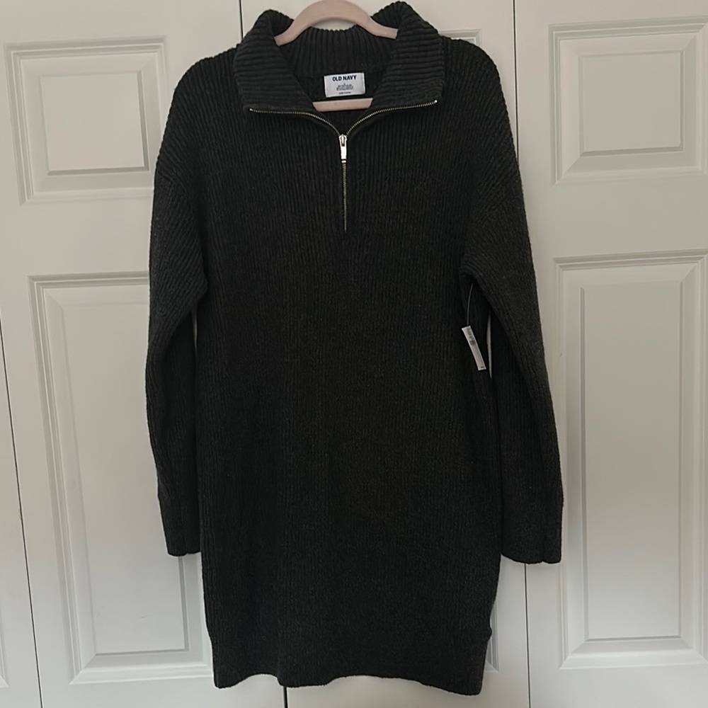 Old Navy Black Cowl Neck Sweater with Long Sleeves and Textured Knit